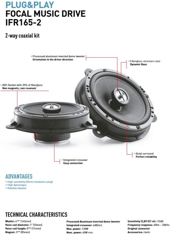 Kit altoparlanti Focal Inside 6.0 per Mitsubishi Colt serie dal 2023 - immagine 4